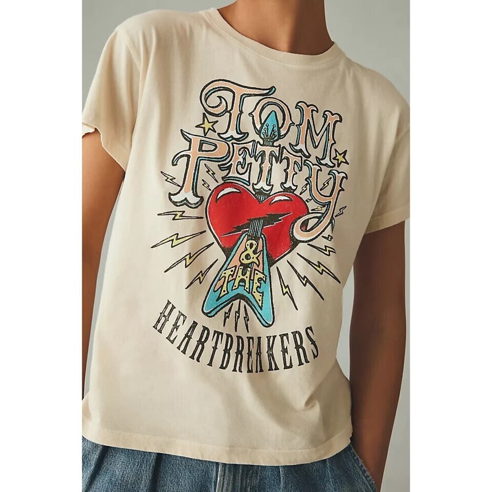 Letluv Tom Petty The Heartbreakers Graphic Color Natural T-Shirt